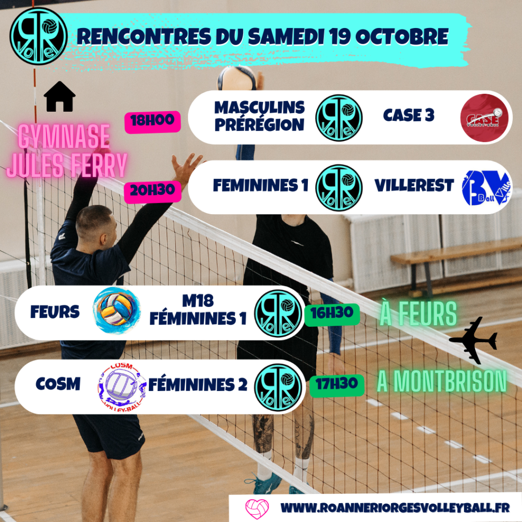 Matchs de volley ball du club de Roanne Riorges Volley Ball